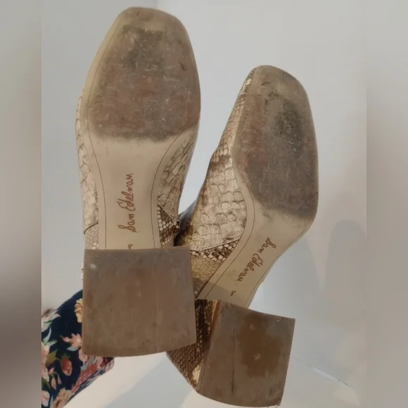 Sam Edelman Destiny Faux Snakeskin Pattern Ankle Boots 3" Heels Sz. 8 - Picture 6 of 15